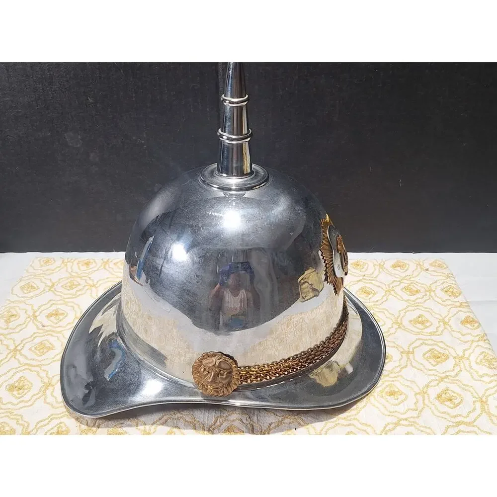 Vintage Theta Delta Delta Band Helmet Chrome Spiked Lyre Sunburst Ceremonial